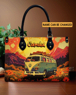 BLISSCORNERS CAMPING SCENE LEATHER HANDBAG