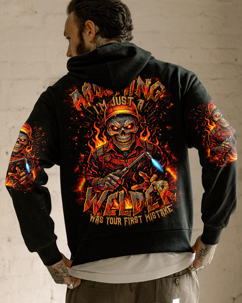 BLISSCORNERS ASSUMING I'M JUST A WELDER SKULL ALL OVER PRINT