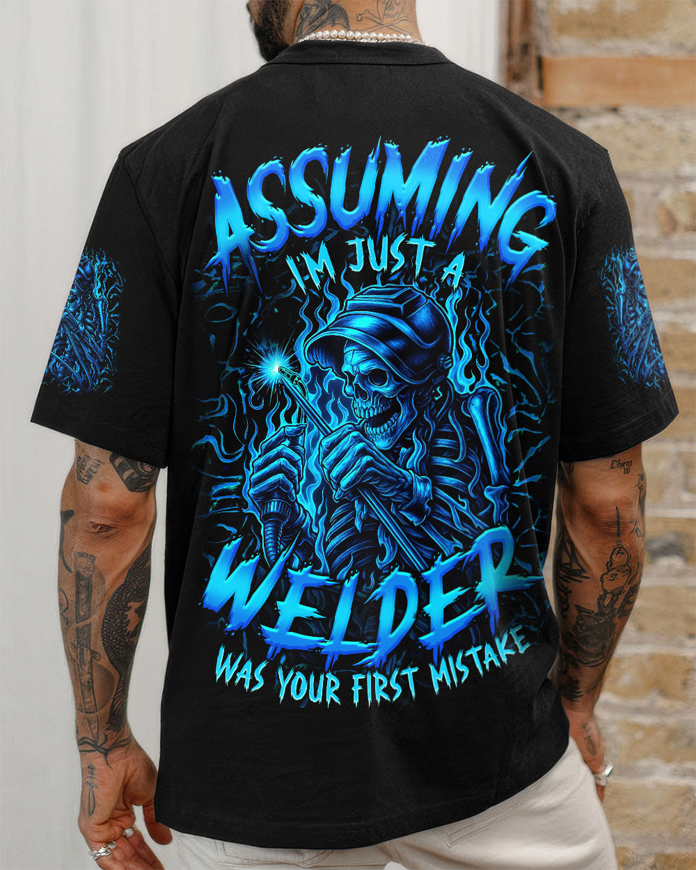BLISSCORNERS ASSUMING I'M JUST A WELDER SKULL ALL OVER PRINT