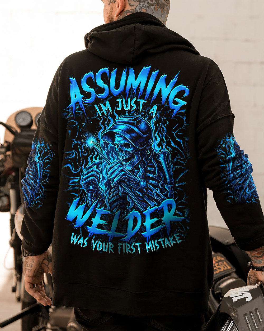 BLISSCORNERS ASSUMING I'M JUST A WELDER SKULL ALL OVER PRINT