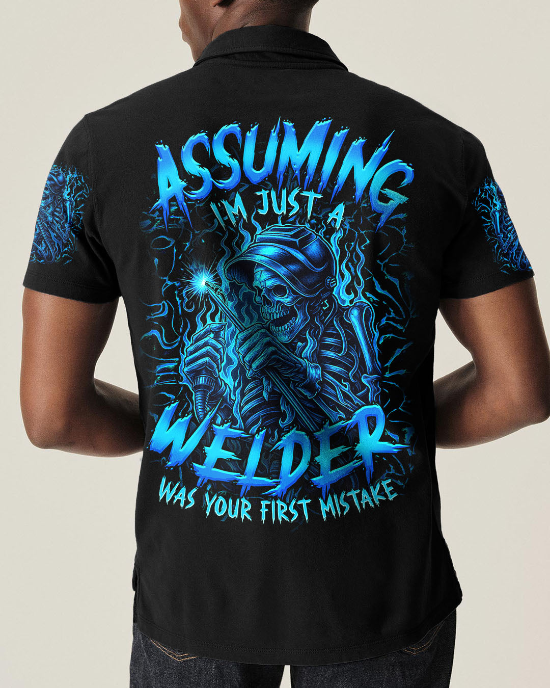 BLISSCORNERS ASSUMING I'M JUST A WELDER SKULL ALL OVER PRINT