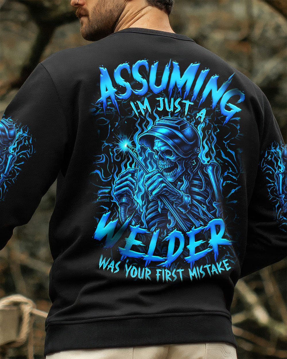 BLISSCORNERS ASSUMING I'M JUST A WELDER SKULL ALL OVER PRINT