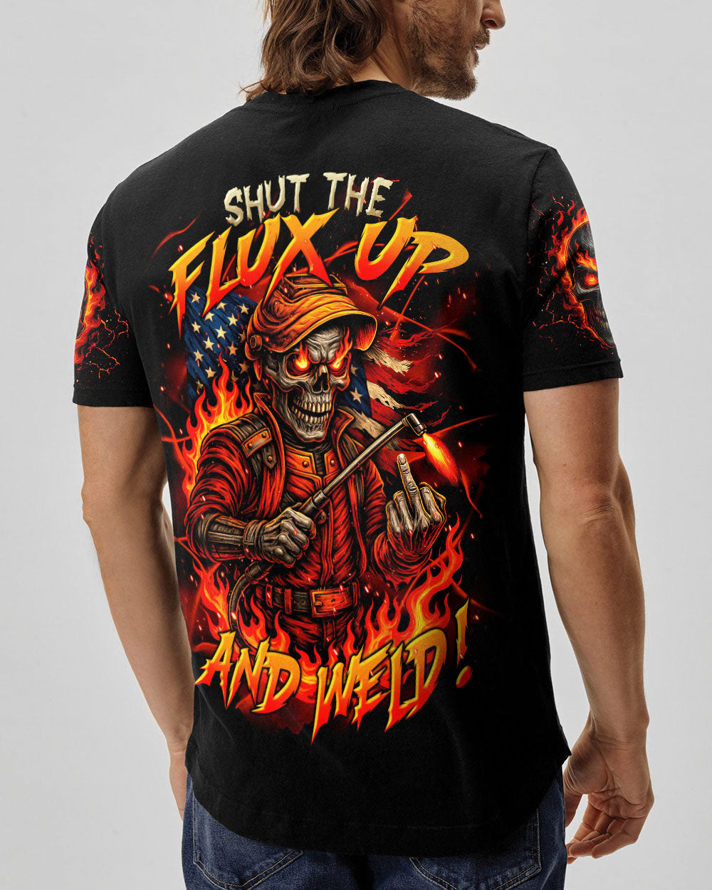 BLISSCORNERS DIRTY HANDS MAKE CLEAN MONEY MECHANIC SKULL ALL OVER PRINT