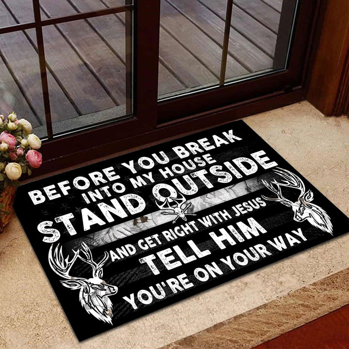 Blisscorners Loralle Before You Break Into My House Hunting Door Mat 3D - White