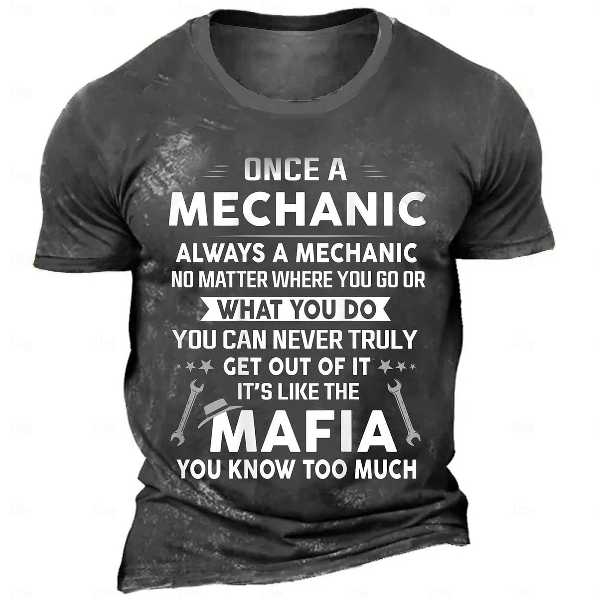 Blisscorners Funny Mechanic Shirt Once A Mechanic Always A Mechanic Vintage Black Shirt